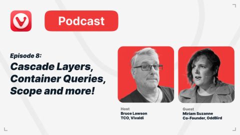 Vivaldi podcast cover art with Bruce Lawson and Miriam