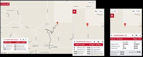 initial mockups of activity map and data