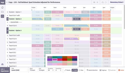 scenario with multiple experiences selected